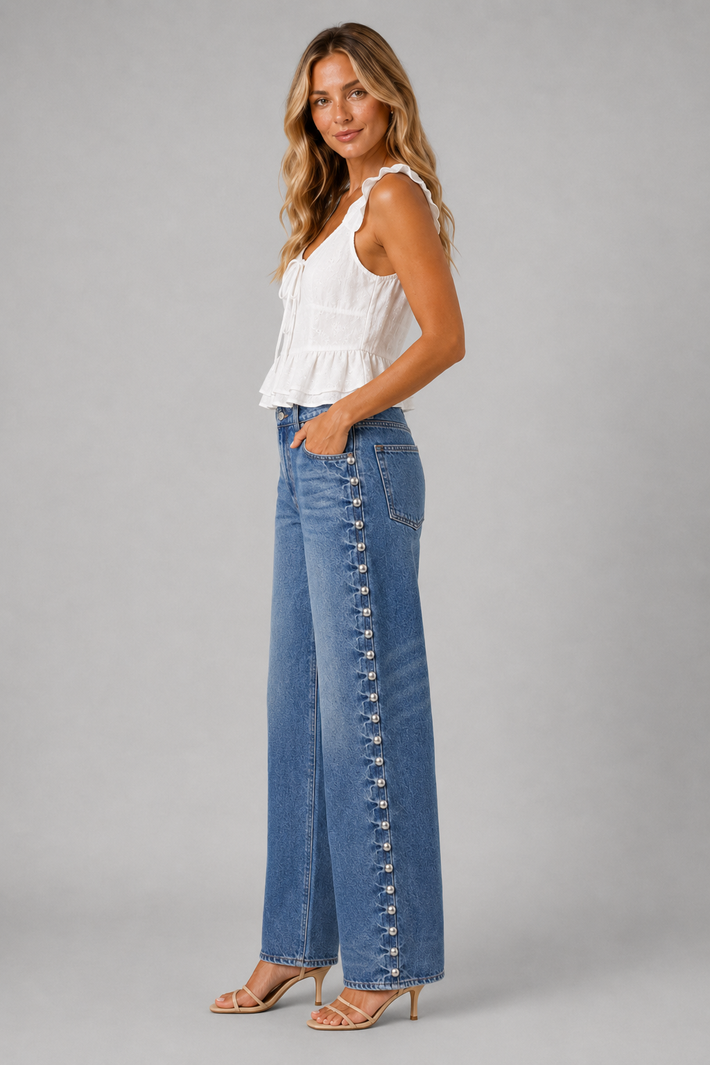 STRAIGHT-LEG DENIM JEANS