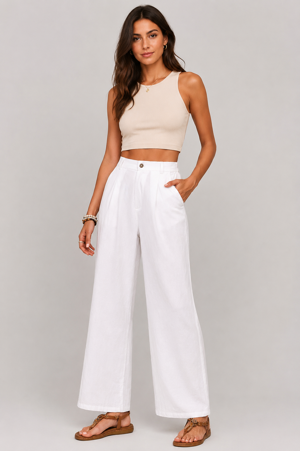 WIDE-LEG CASUAL PANTS