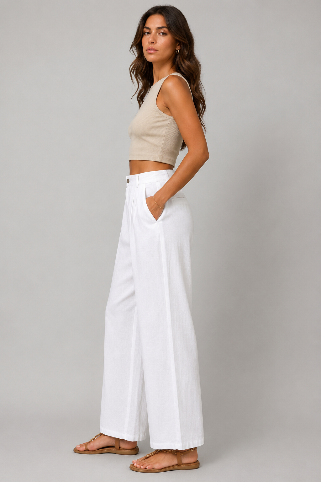 WIDE-LEG CASUAL PANTS